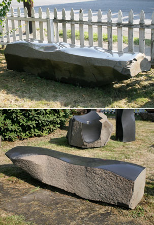 two basalt benches