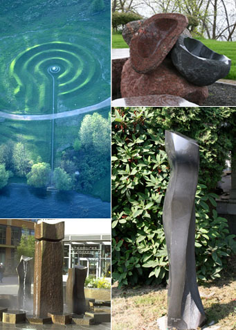 sculptures and fountains